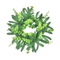 White Berry Farmhouse Wreath with Lamb Ear for Front Door, Porch, Window, Indoor and Outdoor Four Season Green Fall Decor, Car Grill and Vehicle Accents