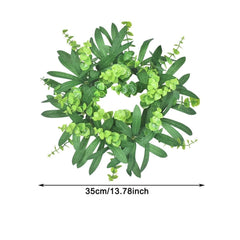 White Berry Farmhouse Wreath with Lamb Ear for Front Door, Porch, Window, Indoor and Outdoor Four Season Green Fall Decor, Car Grill and Vehicle Accents