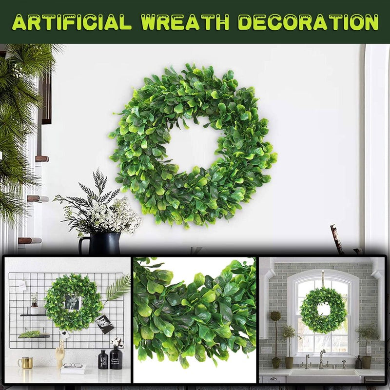 1 Pack Artificial Green Leaves Wreath - 16