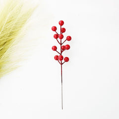 24 Pack 8.66 Inch Artificial Red Berry Picks for Christmas Tree Burgundy Red Berries Stems Holly Berry Branches Ornaments Wreath Crafts Wedding Holiday Season Winter Home Decor