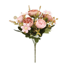 4 Bunches Peony Artificial Flowers Pink Flowers Silk Peonies Bouquets for Wedding Party Table Centerpieces Floral Arrangement Home Kitchen Decor