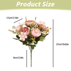 4 Bunches Peony Artificial Flowers Pink Flowers Silk Peonies Bouquets for Wedding Party Table Centerpieces Floral Arrangement Home Kitchen Decor