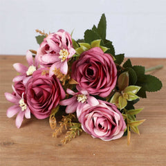 4 Bunches Peony Artificial Flowers Pink Flowers Silk Peonies Bouquets for Wedding Party Table Centerpieces Floral Arrangement Home Kitchen Decor