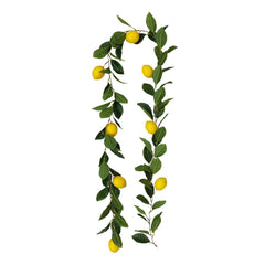 76.7 Inch Artificial Lemon Garland Greenery Garland with Foam Yellow Lemons Spring Summer Fruit Garland