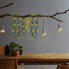 76.7 Inch Artificial Lemon Garland Greenery Garland with Foam Yellow Lemons Spring Summer Fruit Garland