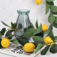 76.7 Inch Artificial Lemon Garland Greenery Garland with Foam Yellow Lemons Spring Summer Fruit Garland