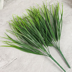 5pcs Artificial Fake Grass Plants Flowers Faux Plastic Wheat Grass Outdoor UV Resistant Greenery Shrubs Plant