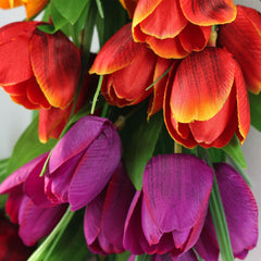 20Inch 3-color flower wreath Tulip Wreath Flower Wreaths for Front Door, Silk Wreath with Green Leaves for Window Wall Wedding