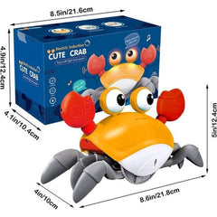Orange Crawling Crab Baby Toys 6-12 Months,Fun Moving Infant Toys with Music Lights,Toy Gifts for Babies,Toddlers,Kids