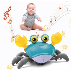 Aiqi Red Crawling Crab Baby Toys,Toddler Moving Interactive Toy with Music Lights for Babies,Toddlers,Kids