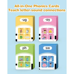 Phonics Talking Flash Cards for Toddlers 3-8, Learn to Read in 20 Stages,Digraphs CVC Blends Long Vowel Sounds Spelling Reading,Kindergarten First Second Grade Homeschool Educational Study