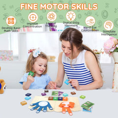 Montessori Learning Math Toys for 2 3 4 Years Old Boys,Preschool Educational Manipulatives Number Counting Blocks for Kids,Birthday Gifts Toys for Toddlers 18 Months Girls