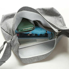 Womens Large Canvas Handbag Ladies Travel Messenger Shoulder Bag Hobo Tote Purse - Black