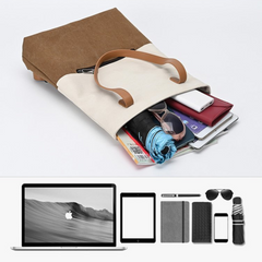 Gery And Brown Canvas Tote Bag for Women - Multi-Use Shoulder Handbag & Backpack, Large Capacity, 30x10x40cm