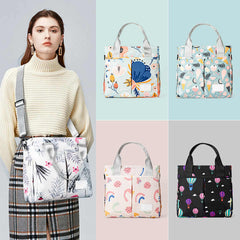 Grey Versatile Nappy Bag Tote - Lightweight Diaper Bag with Insulated Pocket & Crossbody Strap