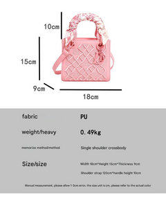 Elegant Embossed PU Leather Handbag with Scarf Detail - Versatile Top-Handle & Crossbody Bag(blue)