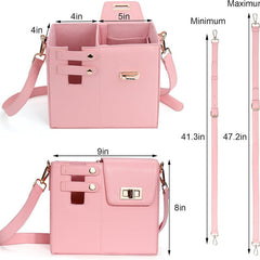 Chic PU Leather Crossbody Bag with Tumbler Holder - Multi-Compartment, Adjustable Strap,Does not include thermos cup(black)