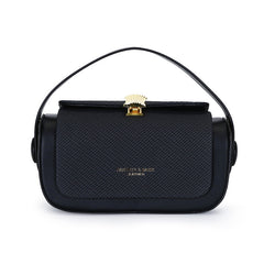 Brown Elegant Top Handle Crossbody Bag - Structured PU Leather Box Purse for Women