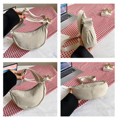 Light green Lightweight Nylon Crossbody Bag – Compact Saddle Style with Adjustable Strap for Everyday Use