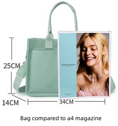 Black Large Canvas Tote Bag for Women - Multi-Pocket Utility Organiser with Wide Adjustable Shoulder Strap - Trendy Crossbody and Handheld Bag for Work, Shopping and Travel - Daily Comfort Solution