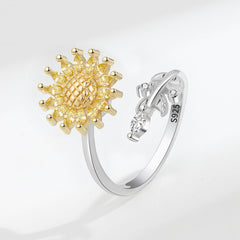 Micro-Inlaid Full Diamond Sunflower Ring